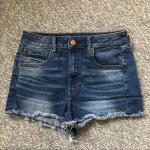 American Eagle Super Hi Rise Shortie jean shorts 6